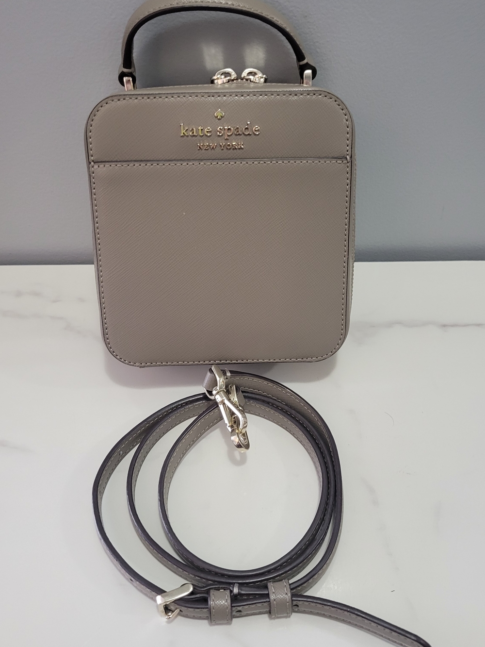 Kate Spade Taupe Crossbody with Gold Hardware